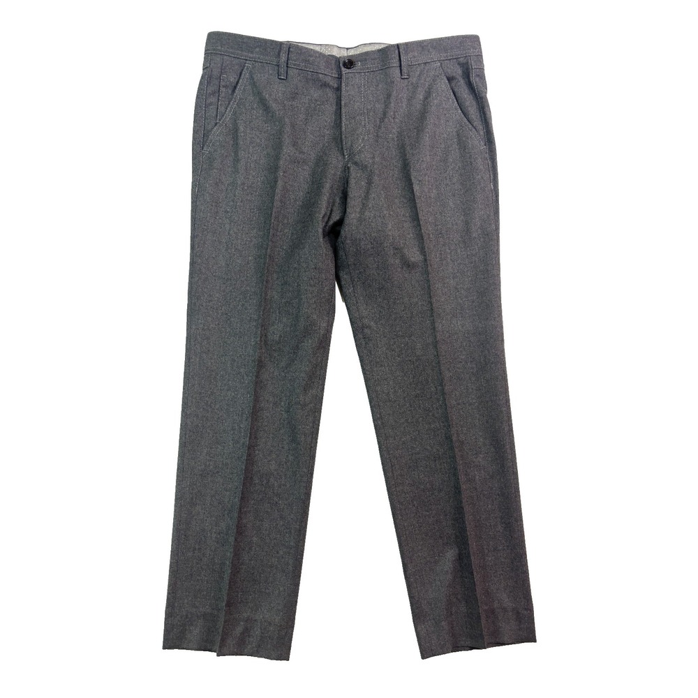 Hugo Boss Gustaf 38x30 Gray Flannel 100% Wool 5 Pocket Pants Flat Front Tapered